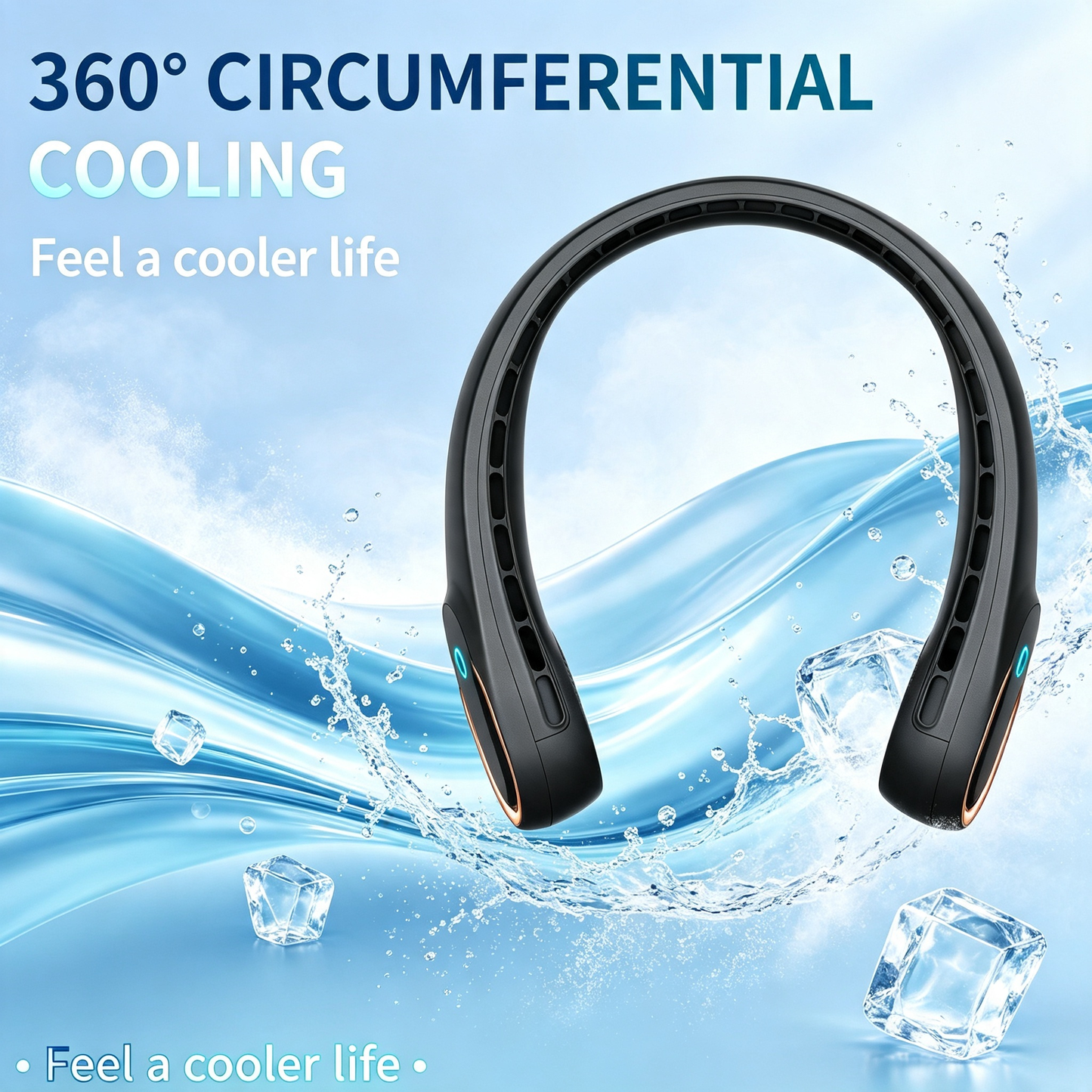 Hands-Free Neck Hanging Air Cooling Fan for Summer Outdoor