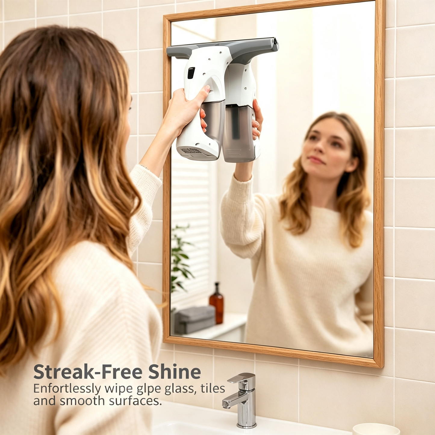 Hand‑held Cordless Window Vacuum Cleaner for Glass Mirror &amp; Tile Surface