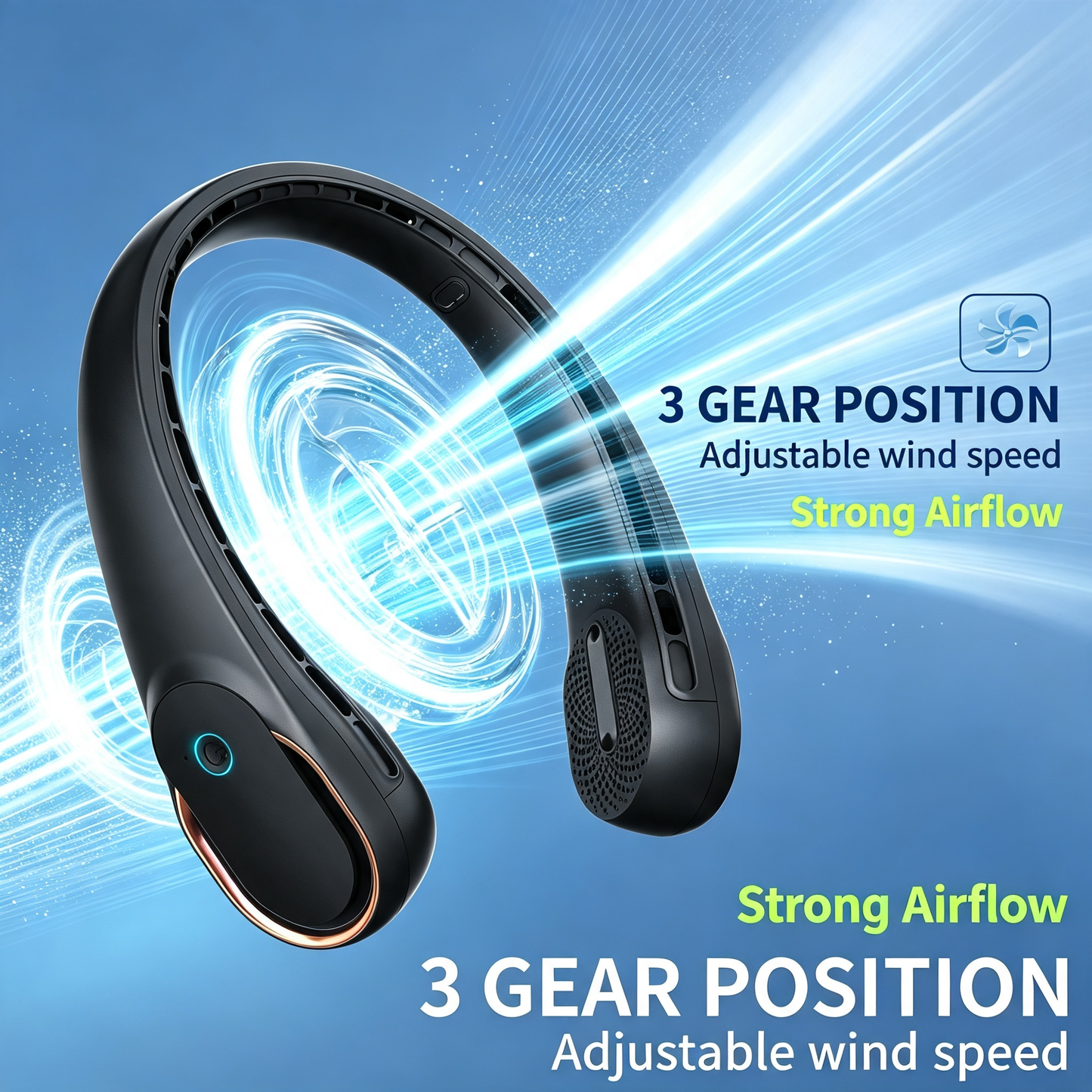Hands-Free Neck Hanging Air Cooling Fan for Summer Outdoor
