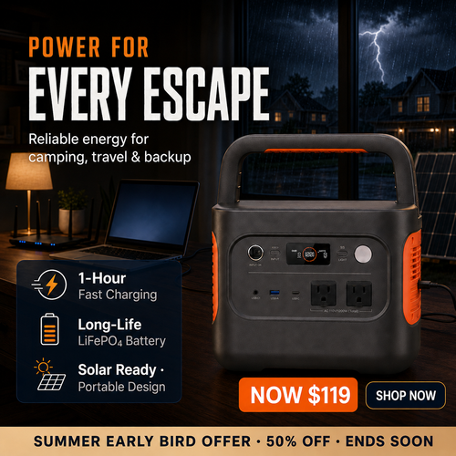1070Wh Solar Generator Kit + FREE 200W Solar Panel (Limited BOGO)