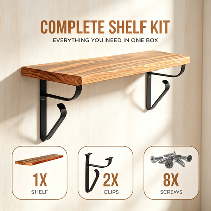 No Drill Clip On Radiator Wooden Storage Display Shelf