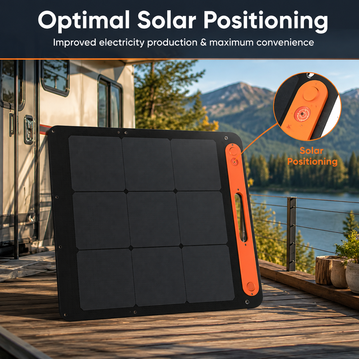 200W Portable Foldable Solar Panel with Stand - IP68 Waterproof